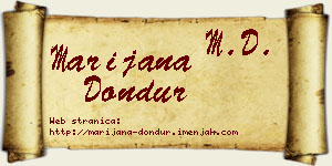 Marijana Dondur vizit kartica